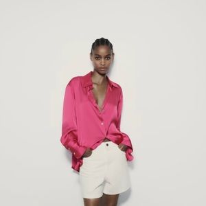 Zara satin button down